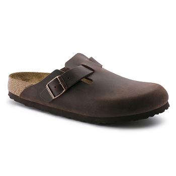 Birkenstock Oiled Læder Boston Dame Brune | DK 316OKI